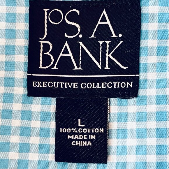 Jos. A. Bank Men's Executive Collection Button Down Plaid Teal Shirt Size L NWOT - Picture 9 of 11